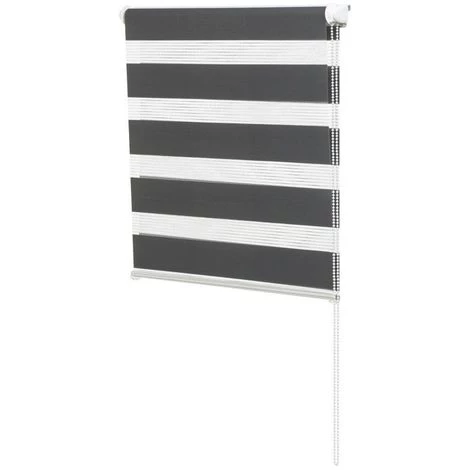 IDMARKET Store Enrouleur Zébré Jour Nuit 50 X 150 Cm Gris - Gris 4 IDMARKET Store Enrouleur Zébré Jour Nuit 50 X 150 Cm Gris - Gris – Image 2
