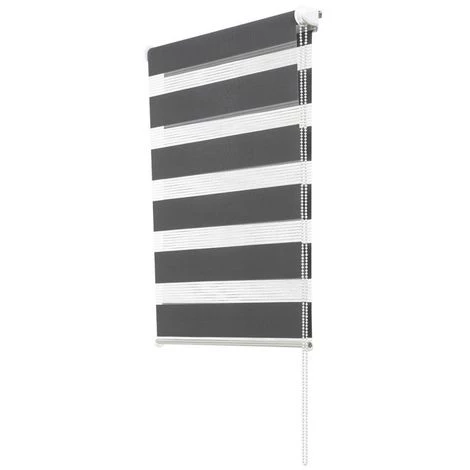 IDMARKET Store Enrouleur Zébré Jour Nuit 50 X 150 Cm Gris - Gris 6 IDMARKET Store Enrouleur Zébré Jour Nuit 50 X 150 Cm Gris - Gris – Image 4