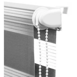 IDMARKET Store Enrouleur Zébré Jour Nuit 60 X 230 Cm Gris - Gris -Promos Store Boutique 11119488 5