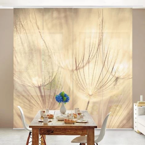 BILDERWELTEN Ensemble De Rideaux Coulissants - Dandelions Close-Up In Homely Sepia Tones - 4 Rideaux à Panneaux Dimension: 250 X 240cm (4 Rideaux á 250 X 60cm), Système De Montage: Sans Suspension 3 BILDERWELTEN Ensemble De Rideaux Coulissants - Dandelions Close-Up In Homely Sepia Tones - 4 Rideaux à Panneaux Dimension: 250 X 240cm (4 Rideaux á 250 X 60cm), Système De Montage: Sans Suspension