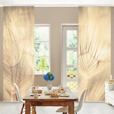 BILDERWELTEN Ensemble De Rideaux Coulissants - Dandelions Close-Up In Homely Sepia Tones - 4 Rideaux à Panneaux Dimension: 250 X 240cm (4 Rideaux á 250 X 60cm), Système De Montage: Sans Suspension 4 BILDERWELTEN Ensemble De Rideaux Coulissants - Dandelions Close-Up In Homely Sepia Tones - 4 Rideaux à Panneaux Dimension: 250 X 240cm (4 Rideaux á 250 X 60cm), Système De Montage: Sans Suspension – Image 2