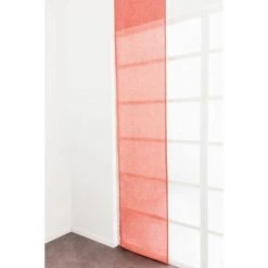 RIDEAUDISCOUNT Panneau Japonais Transparent 60 X 300 Cm Tamisant Grande Hauteur Chiné Uni Rouge - Rouge -Promos Store Boutique 11439310 2