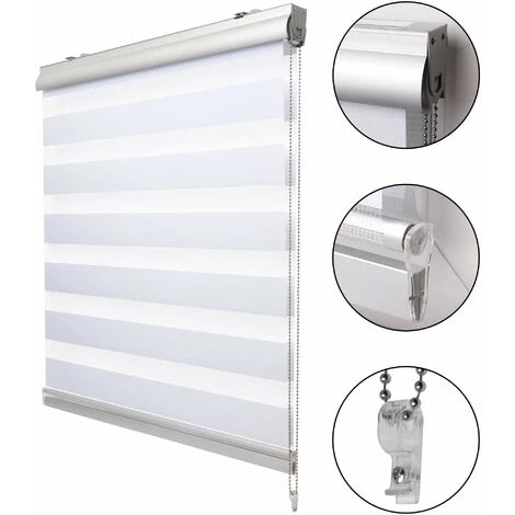 Sol Royal Double Store Enrouleur Blanc SolDecor DK9 - Store A Cassette Jour Nuit Clips Klemmfix Blanc, 160x80 Cm 3 Sol Royal Double Store Enrouleur Blanc SolDecor DK9 - Store A Cassette Jour Nuit Clips Klemmfix Blanc, 160x80 Cm