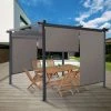 IDMARKET Lot De 2 Stores Enrouleurs L.124 X H. 225 CM Pour Pergola Taupe - Taupe