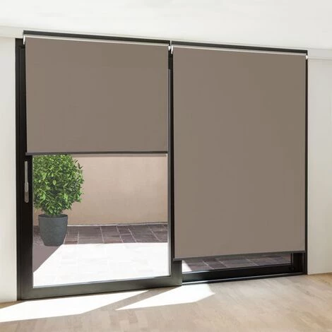 IDMARKET Lot De 2 Stores Enrouleurs L.124 X H. 225 CM Pour Pergola Taupe - Taupe 7 IDMARKET Lot De 2 Stores Enrouleurs L.124 X H. 225 CM Pour Pergola Taupe - Taupe – Image 5