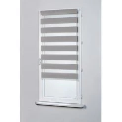 HOMEMAISON Store Enrouleur Jour Nuit à Chaînette Gris 37 X 170 Cm - Gris