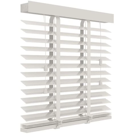 Decosol Store Horizontal Bois 50 Mm 60x130 Cm Blanc - Blanc 4 Decosol Store Horizontal Bois 50 Mm 60x130 Cm Blanc - Blanc – Image 2