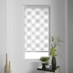 HOMEMAISON Store Enrouleur Imprimé "feu D'artifice" Blanc 45 X 180 Cm - Blanc
