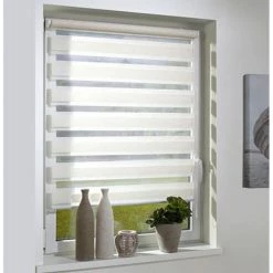 SECODIR Store Jour Nuit Sans Percer Enrouleur 40x160cm - Ecru