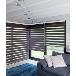 MADECOSTORE Store Enrouleur Jour Nuit Chaînette Coordonnée - Chocolat - L64 X H160cm - Chocolat