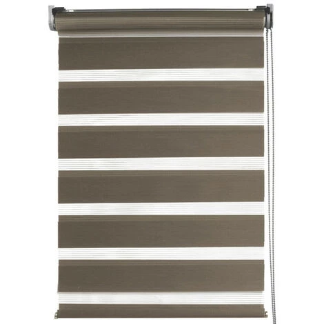 MADECOSTORE Store Enrouleur Jour Nuit Chaînette Coordonnée - Chocolat - L64 X H160cm - Chocolat 4 MADECOSTORE Store Enrouleur Jour Nuit Chaînette Coordonnée - Chocolat - L64 X H160cm - Chocolat – Image 2