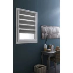 MADECOSTORE Store Enrouleur Jour Nuit Chaînette Coordonnée - Gris - L64 X H160cm - Gris