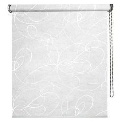 MADECOSTORE Store Enrouleur Voile Motif Arabesque - Gamme Must - Blanc - L94 X H190cm - Blanc -Promos Store Boutique 1297569 2