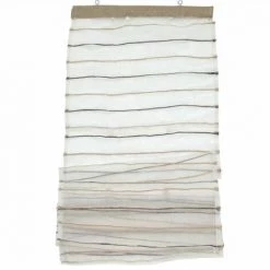 THEDECOFACTORY SHAM - <p>Store Voilage Effet Soie écru Et Noir 100x200 - Noir