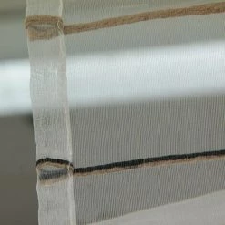 THEDECOFACTORY SHAM - <p>Store Voilage Effet Soie écru Et Noir 100x200 - Noir -Promos Store Boutique 13246995 3