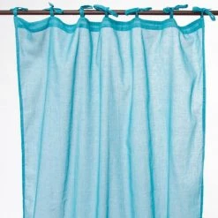 THEDECOFACTORY ROMANTICA - <p>Voilge à Nouettes Turquoise 110x250 - Bleu