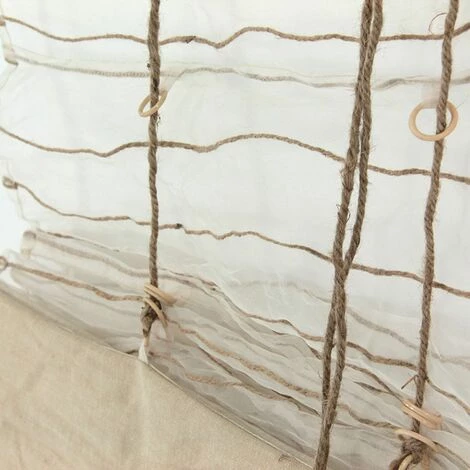 THEDECOFACTORY SHAMLYNE - <p>Store Voilage Effet Soie Avec Du Coton Et Jute écru 40x200 - Beige 4 THEDECOFACTORY SHAMLYNE - <p>Store Voilage Effet Soie Avec Du Coton Et Jute écru 40x200 - Beige – Image 2