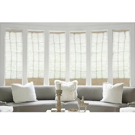 THEDECOFACTORY SHAMLYNE - <p>Store Voilage Effet Soie Avec Du Coton Et Jute écru 40x200 - Beige 7 THEDECOFACTORY SHAMLYNE - <p>Store Voilage Effet Soie Avec Du Coton Et Jute écru 40x200 - Beige – Image 5