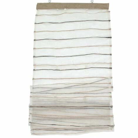 THEDECOFACTORY SHAM - <p>Store Voilage Effet Soie écru Et Noir 45x200 - Beige 3 THEDECOFACTORY SHAM - <p>Store Voilage Effet Soie écru Et Noir 45x200 - Beige