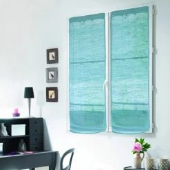 THEDECOFACTORY TRIBU - <p>Store Voilage En Jute Et Coton Bleu Clair 60x200 - Bleu Clair