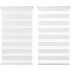 IDMARKET Lot De 2 Stores Enrouleurs Zébrés Jour Nuit L.40 X H. Max 170 CM Blancs - Blanc -Promos Store Boutique 13297963 4