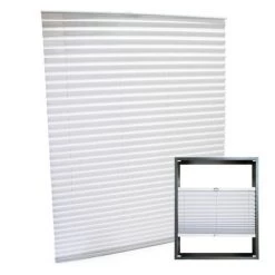 WILTEC Store Blanc 90x150cm Store Plissé Pare-vue Moderne Rideau Occultant De Fenêtre Persienne