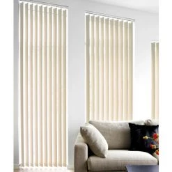 MADECOSTORE Kit Complet Store Californien à Lamelles Verticales 89mm - H280cm - Beige - L48cm X H280cm - Beige