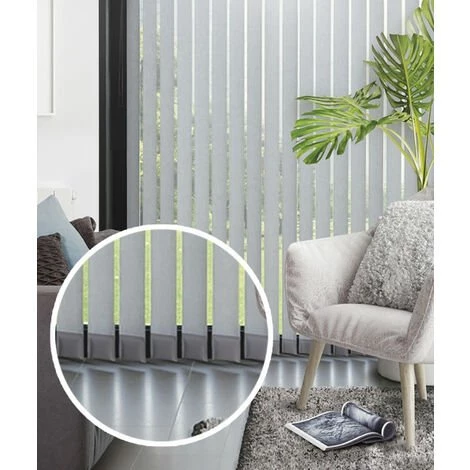 MADECOSTORE Kit Complet Store Californien à Lamelles Verticales 127mm Sans Chaînette Basse - Gris - L150cm X H260cm - Gris 3 MADECOSTORE Kit Complet Store Californien à Lamelles Verticales 127mm Sans Chaînette Basse - Gris - L150cm X H260cm - Gris