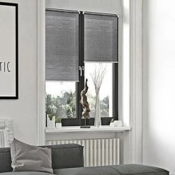 MADECOSTORE Store Enrouleur Voile Automatique Sans Percer - Gris - L41 X H170cm - Gris