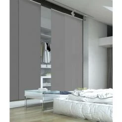 MADECOSTORE Kit Complet Panneaux Japonais 60cm - Gris - L115 X H250cm - Gris -Promos Store Boutique 15776839 3