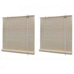 Stores à Rouleau Bambou Naturel 2 Pcs 120 X 160 Cm VidaXL