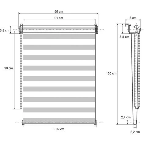 ECD Germany En Double Aveugle 95 X 150 Cm Aveugle Blanc Klemmfix Duo Sans Perçage 4 ECD Germany En Double Aveugle 95 X 150 Cm Aveugle Blanc Klemmfix Duo Sans Perçage – Image 2
