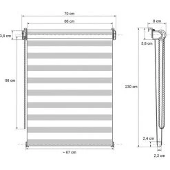 ECD GERMANY Aveugle Double Aveugle Fenêtre Aveugle Duo Aveugle Klemmfix Kettenzugrollo 70x230cm -Promos Store Boutique 15937824 2