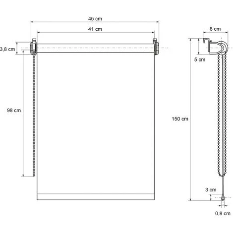 ECD GERMANY Store Occultant Verdunklungsrollo Black-out Klemmfix Blanc 45x150cm 4 ECD GERMANY Store Occultant Verdunklungsrollo Black-out Klemmfix Blanc 45x150cm – Image 2