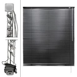 ECD Germany Aluminium Stores 50 X 130 Cm - Ailettes En Aluminium - - Noir Protection Visuelle, La Lumière Et L'éblouissement - Pour Fenêtres Et Portes - Y Compris Tous Les Accessoires De Montage -. Store De Fenêtre En Aluminium Store Vénitien Rollo -Promos Store Boutique 15938116 3