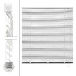 ECD Germany Aluminium Stores 60 X 130 Cm - Blanc - Ailettes En Aluminium - Protection Visuelle, La Lumière Et Les Reflets - Pour Les Portes Et Fenêtres - Y Compris Tout Le Matériel De Montage -. Store En Aluminium Store Vénitien Rollo -Promos Store Boutique 15938117 3