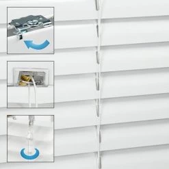 ECD Germany Aluminium Stores 60 X 130 Cm - Blanc - Ailettes En Aluminium - Protection Visuelle, La Lumière Et Les Reflets - Pour Les Portes Et Fenêtres - Y Compris Tout Le Matériel De Montage -. Store En Aluminium Store Vénitien Rollo -Promos Store Boutique 15938117 5