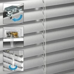 ECD GERMANY ECD Allemagne Aveugles Alu 120 X 130 Cm - Argent - Ailettes En Aluminium - Protection Visuelle, La Lumière Et L'éblouissement - Pour Fenêtre Et Porte -. Y Compris Toutes Les Pièces De Montage - Store De Fenêtre En Aluminium Persiennes Rollo -Promos Store Boutique 15938132 5