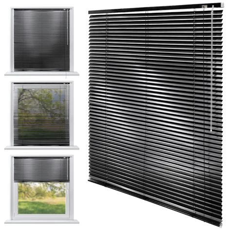 Aveugles ECD Germany Alu 120 X 130 Cm - Noir - Ailettes En Aluminium - Protection Visuelle, La Lumière Et L'éblouissement - Pour Fenêtre Et Porte - Y Compris Toutes Les Pièces D'assemblage -. Store De Fenêtre En Aluminium Store Vénitien Rollo 6 Aveugles ECD Germany Alu 120 X 130 Cm - Noir - Ailettes En Aluminium - Protection Visuelle, La Lumière Et L'éblouissement - Pour Fenêtre Et Porte - Y Compris Toutes Les Pièces D'assemblage -. Store De Fenêtre En Aluminium Store Vénitien Rollo – Image 4