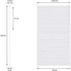 ECD Germany Aluminium Stores 120 X 220 Cm - Ailettes En Aluminium - - Noir Protection Visuelle, La Lumière Et L'éblouissement - Pour Fenêtres Et Portes - Y Compris Tous Les Accessoires De Montage -. Store De Fenêtre En Aluminium Store Vénitien Rollo -Promos Store Boutique 15938174 2