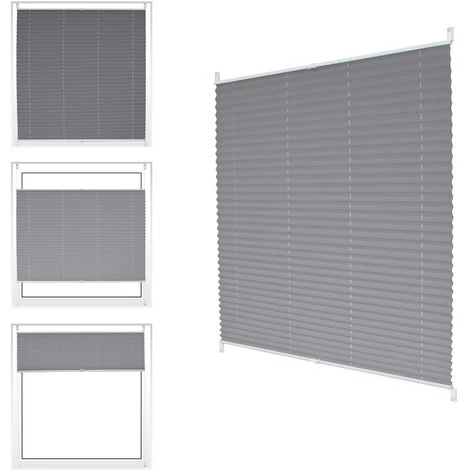 ECD Germany 50 Plissés X 150 Cm - Gris - Klemmfix - EasyFix - Sans Perçage - Pour Le Soleil Et La Protection De La Vie Privée - Pour Les Fenêtres Et Portes -. - Y Compris Matériel Aveugle Store Ombre Fenêtre Aveugle Romaine 6 ECD Germany 50 Plissés X 150 Cm - Gris - Klemmfix - EasyFix - Sans Perçage - Pour Le Soleil Et La Protection De La Vie Privée - Pour Les Fenêtres Et Portes -. - Y Compris Matériel Aveugle Store Ombre Fenêtre Aveugle Romaine – Image 5