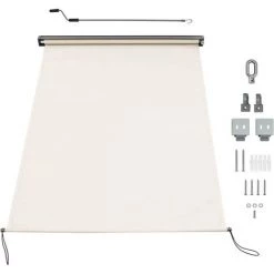 COSTWAY Store Enrouleur Occultant Grande Bloquement De La Lumière Kit De Montage Inclus 160x150 CM Écran D'Intimité Imperméable
