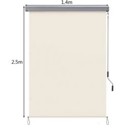 COSTWAY Store Enrouleur Occultant Grande Bloquement De La Lumière Kit De Montage Inclus 160x150 CM Écran D'Intimité Imperméable -Promos Store Boutique 17847403 5