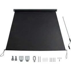 COSTWAY Store Enrouleur Occultant Grande Bloquement De La Lumière Kit De Montage Inclus 140x250 CM Écran D'Intimité Imperméable