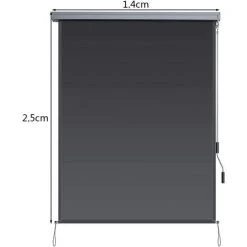 COSTWAY Store Enrouleur Occultant Grande Bloquement De La Lumière Kit De Montage Inclus 140x250 CM Écran D'Intimité Imperméable -Promos Store Boutique 17847404 5