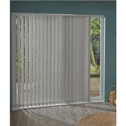 MADECOSTORE Kit Complet Store Californien à Lamelles Verticales 89mm - H260cm - Gris - L150cm X H260cm - Gris