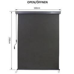 MUCOLA Store Vertical 160x250 Cm Store Latéral Store Anthracite Protection Contre Le Vent Protection Solaire Store à Rouleau Terrasse Toit Protection Du Balcon -Promos Store Boutique 19850064 4