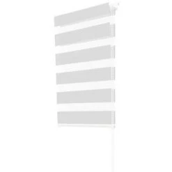 IDMARKET Store Enrouleur Zébré Jour Nuit 50 X 150 Cm Blanc - Blanc -Promos Store Boutique 25359514 4