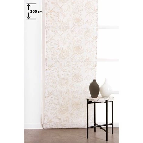 RIDEAUDISCOUNT Panneau Japonais 60 X 300 Cm à Scratch Grande Hauteur Effet Lin Imprimé Motif Floral Taupe - Naturel 3 RIDEAUDISCOUNT Panneau Japonais 60 X 300 Cm à Scratch Grande Hauteur Effet Lin Imprimé Motif Floral Taupe - Naturel