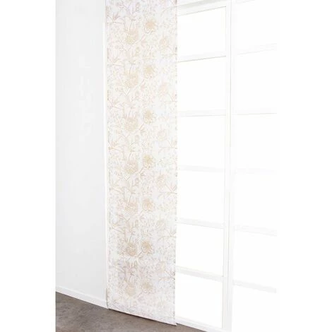 RIDEAUDISCOUNT Panneau Japonais 60 X 300 Cm à Scratch Grande Hauteur Effet Lin Imprimé Motif Floral Taupe - Naturel 4 RIDEAUDISCOUNT Panneau Japonais 60 X 300 Cm à Scratch Grande Hauteur Effet Lin Imprimé Motif Floral Taupe - Naturel – Image 2